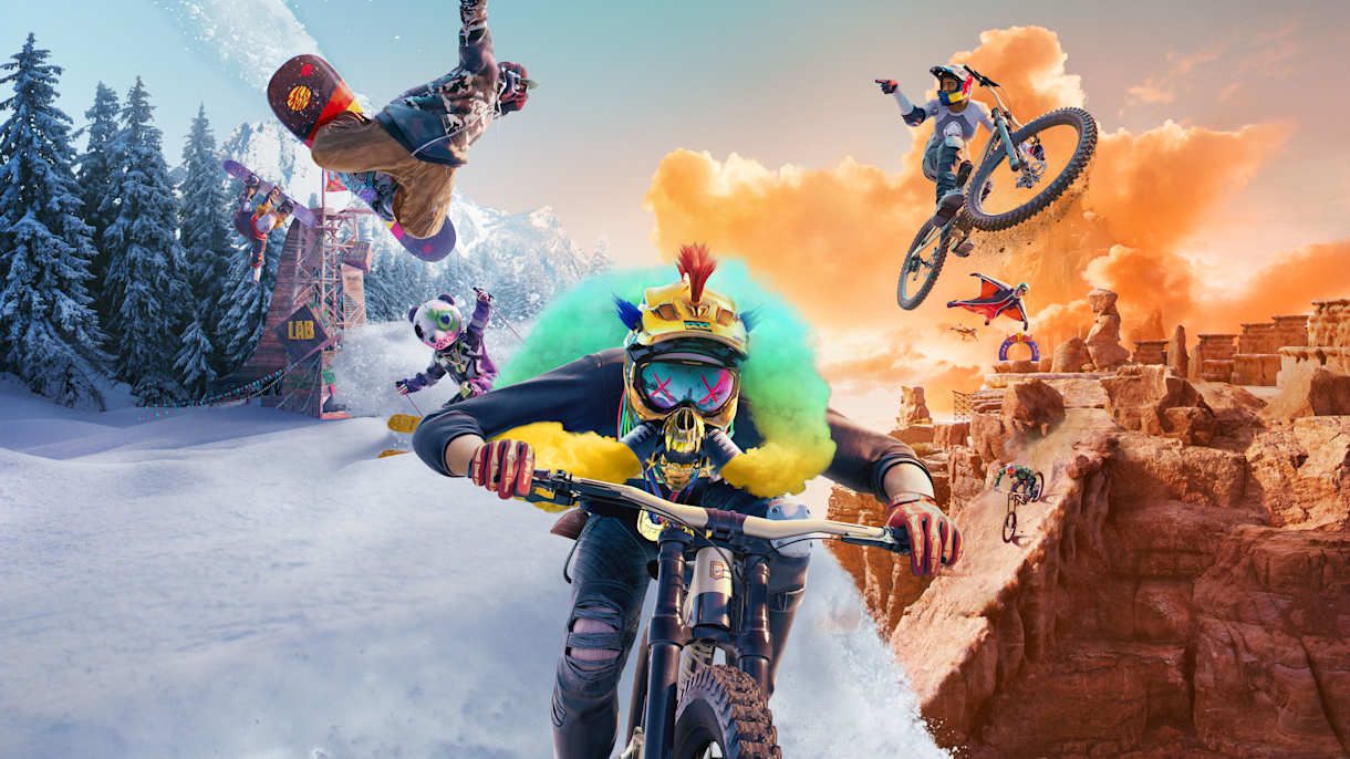 Key art from the video game Riders Republic by Ubisoft.