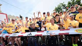 Die letzten Momente vor dem Start beim Flagship Run in Wien!