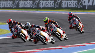 Marco Morelli leading Race 2 in Misano 2025