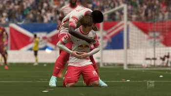 Spieler von RB Leipzig jubeln in FIFA 22.