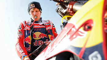 Daniel Sanders of the Red Bull GasGas Factory Racing Team during Stage 11 of the Dakar 2023 between Shaybah and Empty Quarter Marathon, on January 12, 2023.