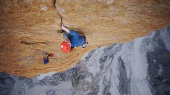 Babsi Zangerl and Jacopo Larcher climb the Nameless Tower in Pakistan in a shot from Reel Rock S9 E2