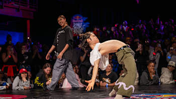 Sean Lew competes during the Red Bull Dance Your Style National Finals in Chicago, Illinois, USA, on May 20, 2023.