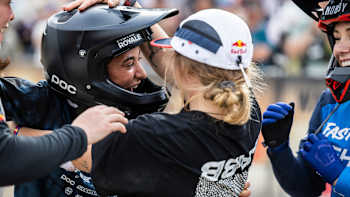 Robin Goomes wins Speed & Style at Crankworx in Rotorua, New Zealand, on March 25, 2023