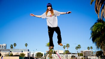 In Season 4 of Skate Tales, Andy Anderson skateboards against urban backdrop in Mar Del Plata