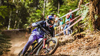 Brook Macdonald participates at Red Bull Hardline in Maydena Bike Park, Australia, on February 24, 2024.