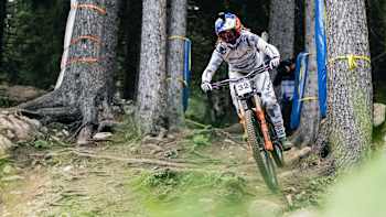 Rachel Atherton at the UCI DH World Cup in Lenzerheide, Switzerland on June 10, 2023.