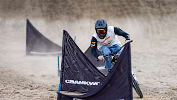 Garret Mechem competes during the final of the Speed & Style at Crankworx in Rotorua, New Zealand, on March 22, 2024