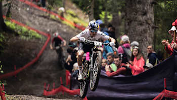 Tom Pidcock competes at UCI XCO World Cup in Crans-Montana, Switzerland, on June 23, 2024