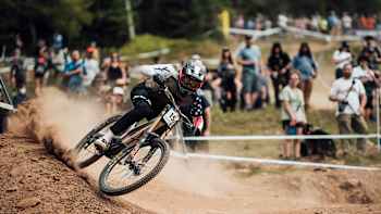 Dakotah Norton performs at UCI DH World Cup in Snowshoe, USA on September 18, 2021