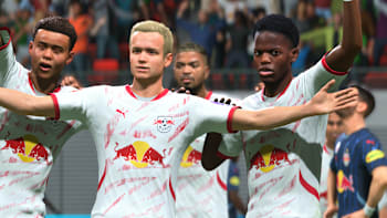 Los jugadores del RB Leipzig animan en el FC 25.