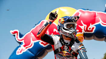 Manuel Lettenbichler competes fiercely during Red Bull Romaniacs 2024 in Sibiu, Romania, showcasing his skill and endurance on the fourth off-road day of the Hard Enduro championship