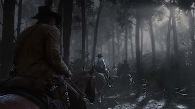 Arthur Morgan travels with the Van der Linde Gang in Red Dead Redemption 2, the new video game by Rockstar Games.