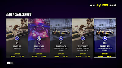 Need for Speed Heat daily challenges