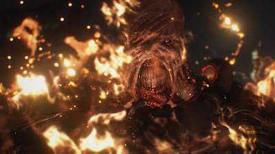 Captura de pantalla de Nemesis en Resident Evil 3: Remake.