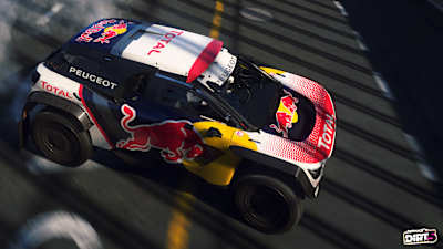 A screenshot of a Red Bull vehicle in DIRT 5