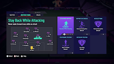 FIFA 22 Custom Tactics screen