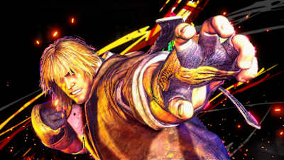 A screenshot of character Ken in action from Street Fighter 6.