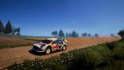 Captura de pantalla de EA Sports WRC 24 muestra el Ford Puma Rally 1 en el Rally de Polonia.