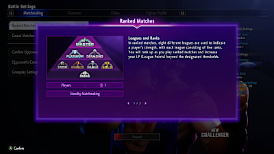 El sistema de clasificación de Street Fighter 6.