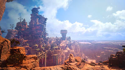 Image of a reimagined landscape in the FINAL FANTASY VII REBIRTH video game