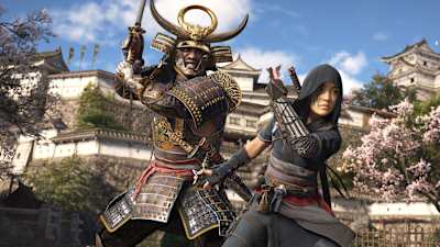 Screenshot from Assassin's Creed Shadows shows Samurai Yasuke and Shinobi Naoe.