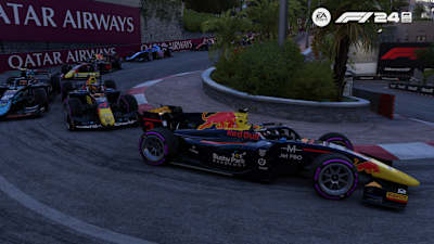 Captura de pantalla de F1 24 muestra una carrera de Fórmula 2 en Mónaco con Enzo Fittipaldi