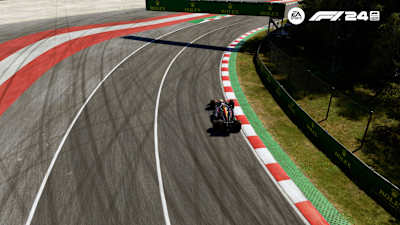 Screenshot from F1 24 shows the Red Bull RB 20 in the Rindt corner.