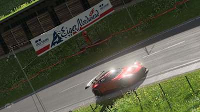 Screenshot aus Gran Turismo 7 zeigt einen Mazda Vision GT-Boliden auf dem Kurs Eiger Nordwand