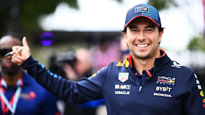 Sergio Pérez of Mexico and Oracle Red Bull Racing greets fans on the Melbourne Walk prior to the F1 Grand Prix of Australia at Albert Park Circuit on March 24, 2024 in Melbourne, Australia.