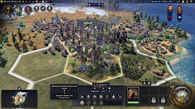 Capture d'écran de Civilization 7 montrant la commune de Rome en construction.