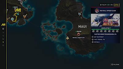 Screenshot showing the location of the Red Bull Playground in the Crew Motorfest.