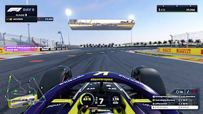 Capture d'écran de F1 25 montrant une course en mode histoire Braking Point 3.0