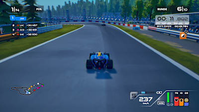 Captura de pantalla de Formula Legends muestra una carrera en Bélgica