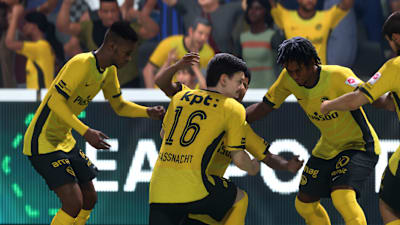 Young Boys Bern celebrate a goal in FC 26.