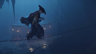 Une capture d'écran de Ghost of Yotei montre Atsu en train de se faufiler.