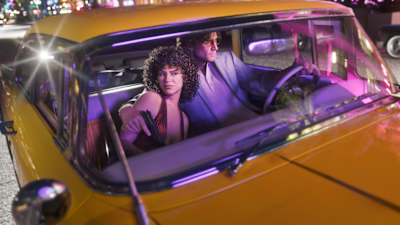 Jason and Lucia drive a yellow cab in the Vintage Vice City pack from GTA 6.