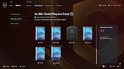 Ein Screenshot aus EA Sports FC 27, der die Belohnungen in FUT Champions zeigt.