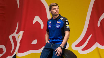 Max Verstappen model the new Oracle Red Bull Racing team kit for January 15, 2026 in Detroit, USA