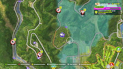 Una captura de pantalla del mapa en Forza Horizon 6.
