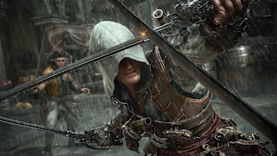 Screenshot aus Assassin's Creed Black Flag Resynced zeigt Edward Kenway im Kampf