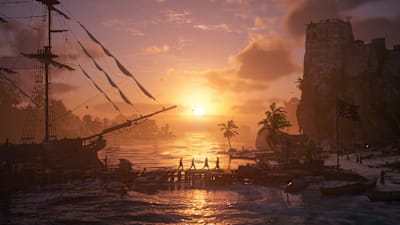 Figures disembark a ship in Assassin's Creed Black Flag Resynced. 