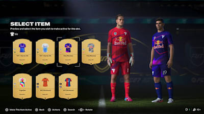 EA FC 27'den, oyuncuların Red Bull Wings Cup formalarıyla göründüğü bir ekran görüntüsü.