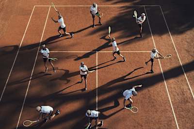 Tennis player Matteo Berrettini training in Rome, Italy.