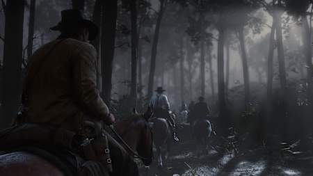 Arthur Morgan travels with the Van der Linde Gang in Red Dead Redemption 2, the new video game by Rockstar Games.
