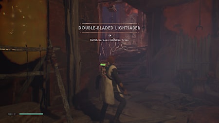 Not sure why you would ever need to stop using the double-bladed saber