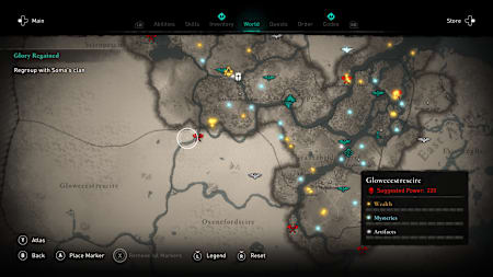 Assassin's Creed Valhalla combat tips - map