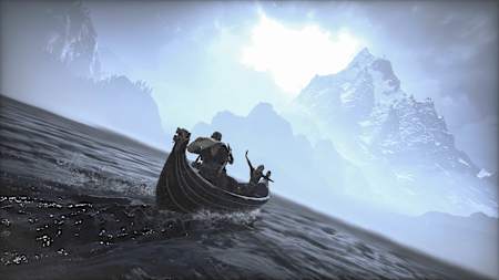 Atreus and Kratos set sail in Midgard