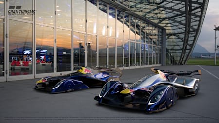 A screenshot of additional Red Bull concept cars in Gran Turismo 7.