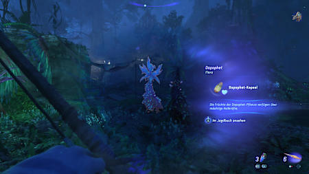 Screenshot aus Avatar: Frontiers of Pandora zeigt eine Dapophet-Pflanze.